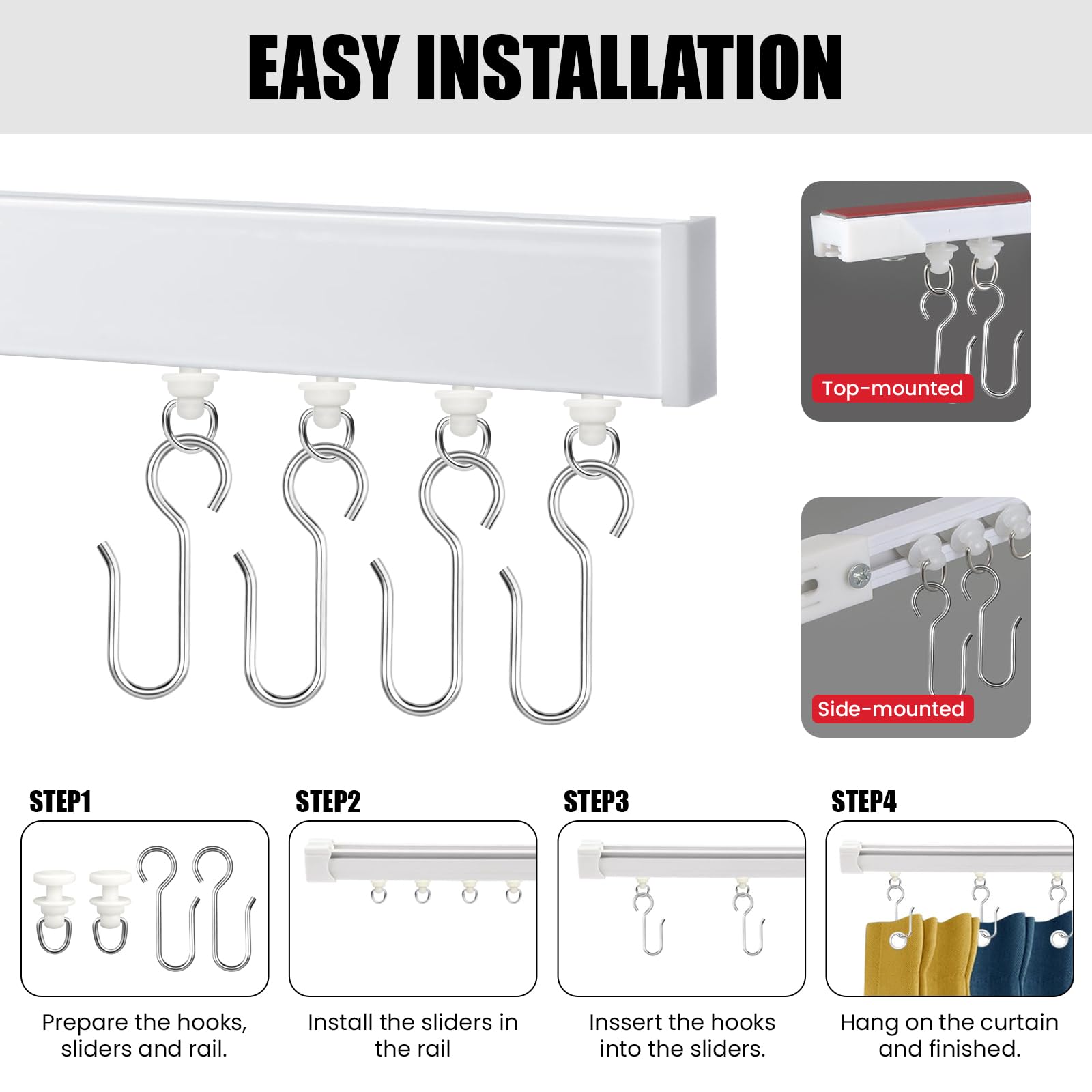 100 Pièces Crochet Rideau Rail Glisseurs Pour Rail à Rideaux Blanc Accroche Rideau Plastique Convient Pour Rail De Rideau De Douche Porte | Leroy Merlin