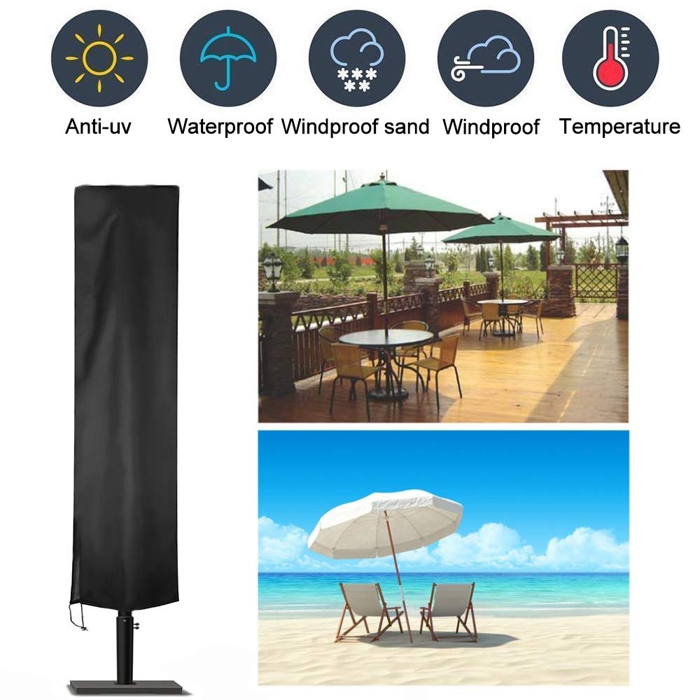 Housse De Parasol Avec Fermeture éclair Pour Parasol De Jardin,imperméable,coupe-vent,anti-UV