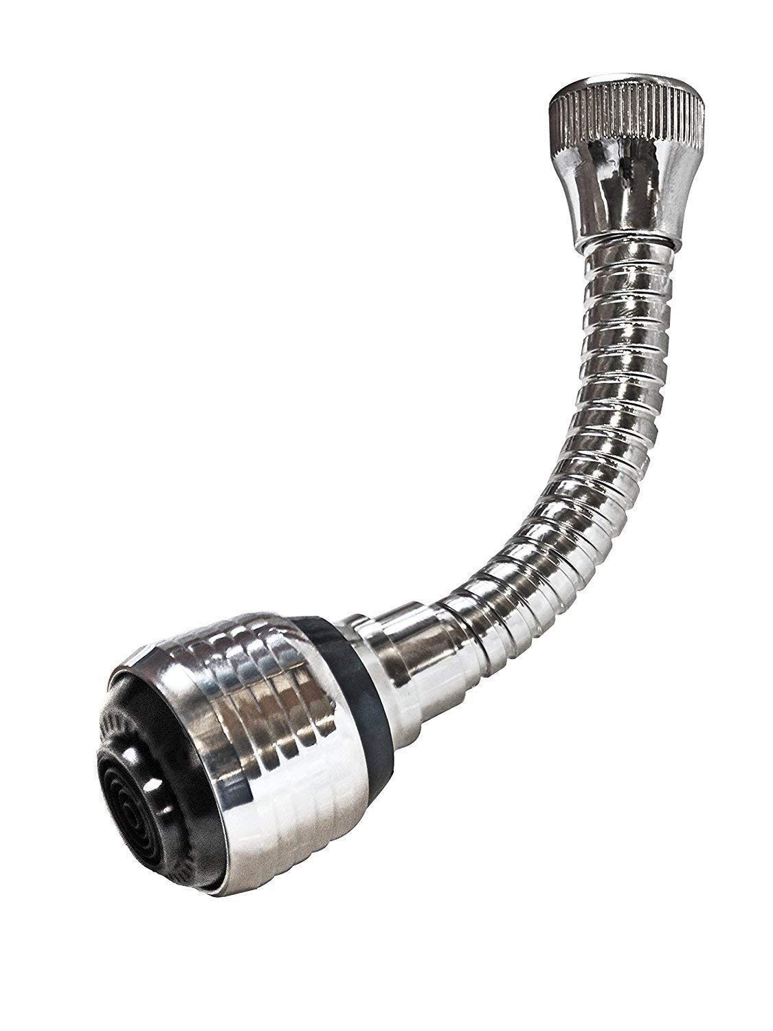 AK ENTERPRISE Turbo Flex 360 Flexible Faucet Sprayer Water Extender; 6.5 x 1.5"x 1.5"; Silver"