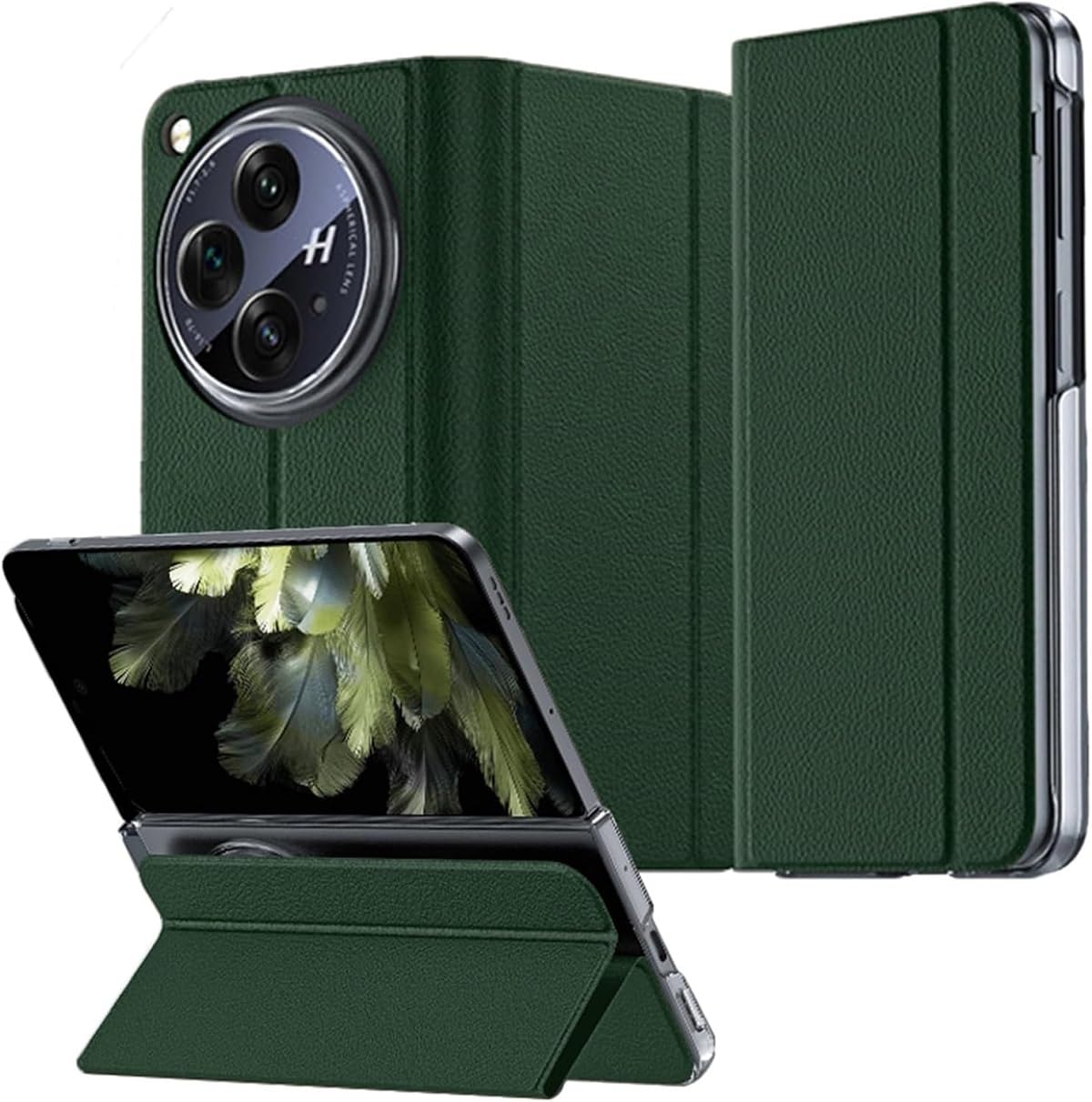Midkart Ultra Thin Magnetic Leather Flip Case Compatible with OnePlus Open (Release 2023) with Hinge Protection Hard PC Kickstand Style Camera Protection Cover, Green (B0DB1S5ND5) Amazon Price History, Amazon Price Tracker