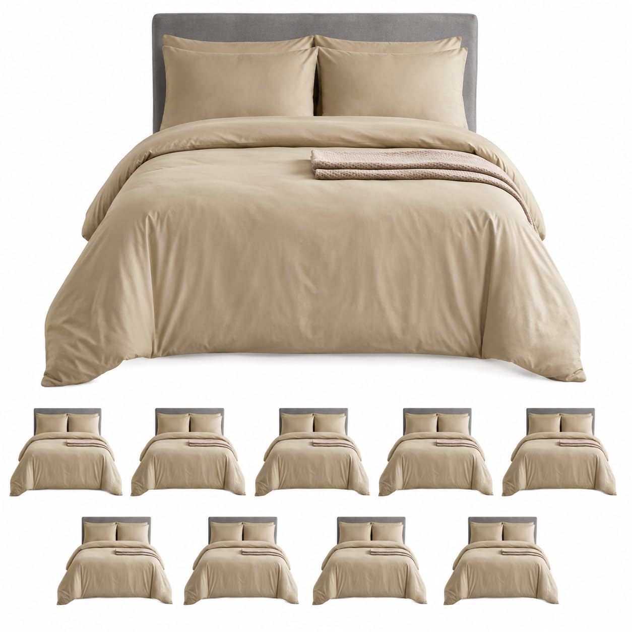 MOONLIGHT20015 Double Duvet Set Pack of 10 - Beige Premium Bedding Sets
