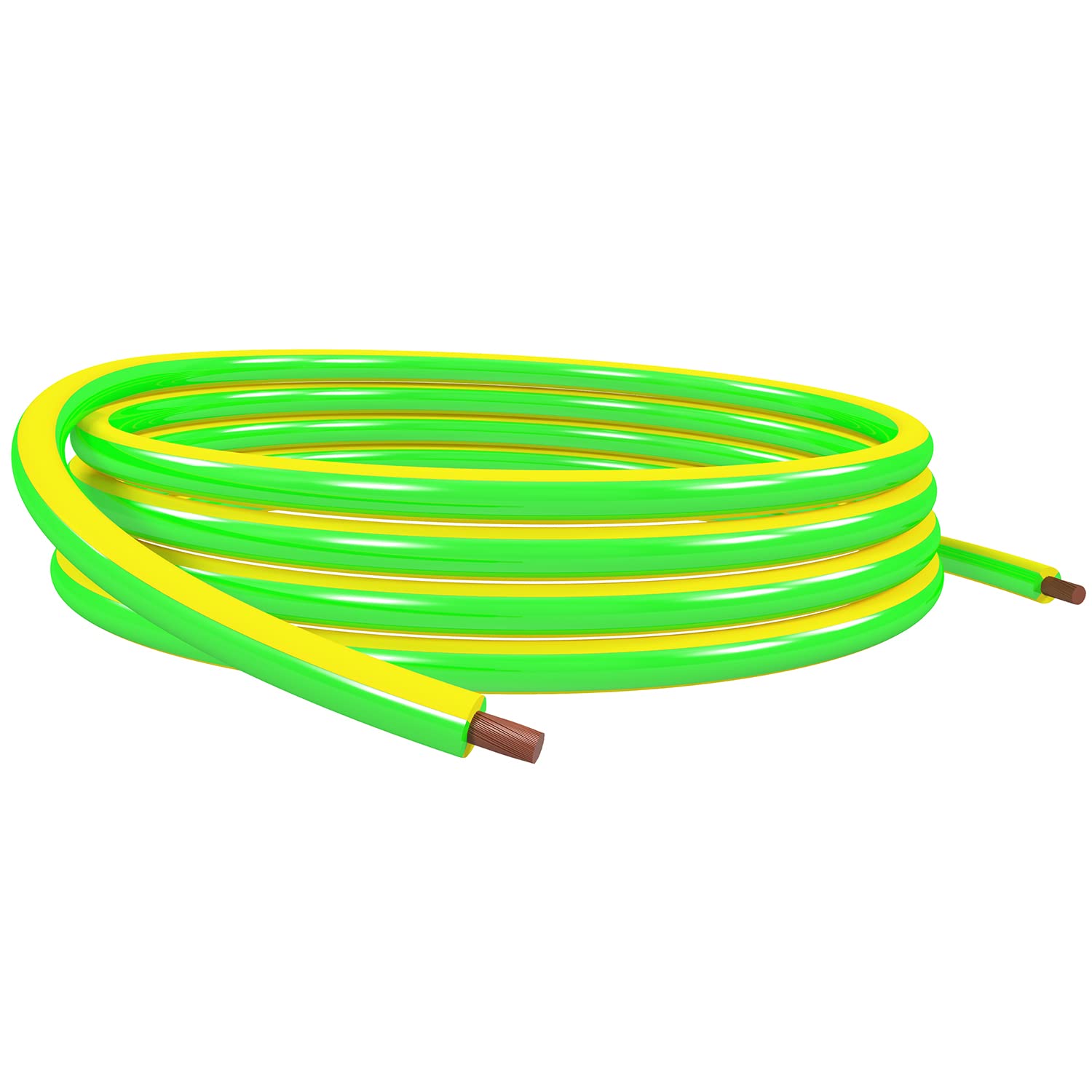 AIXONTEC 10,0m Aderleitung H07 V-K 10,0mm² Grüngelb UV Beständig Einzeladerleitung flexibel Grün Gelb Industriekabel PVC Leitung Einzelader