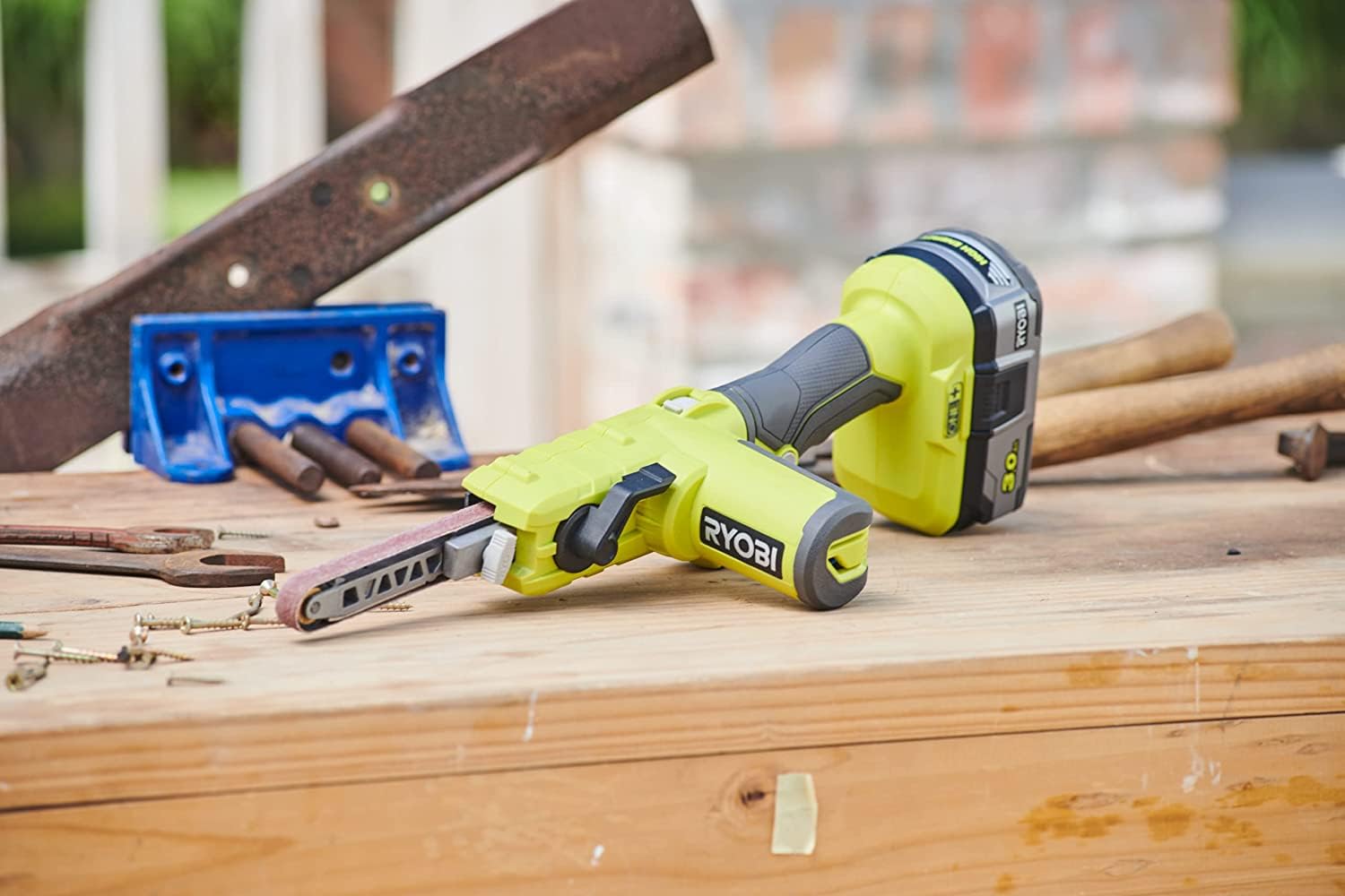 Ryobi Lima a Nastro a Batteria 18V ONE+, Nastro 13 x 457 mm, Velocità Variabile 630 m/min, Senza Batteria e Caricatore, R18PF-0