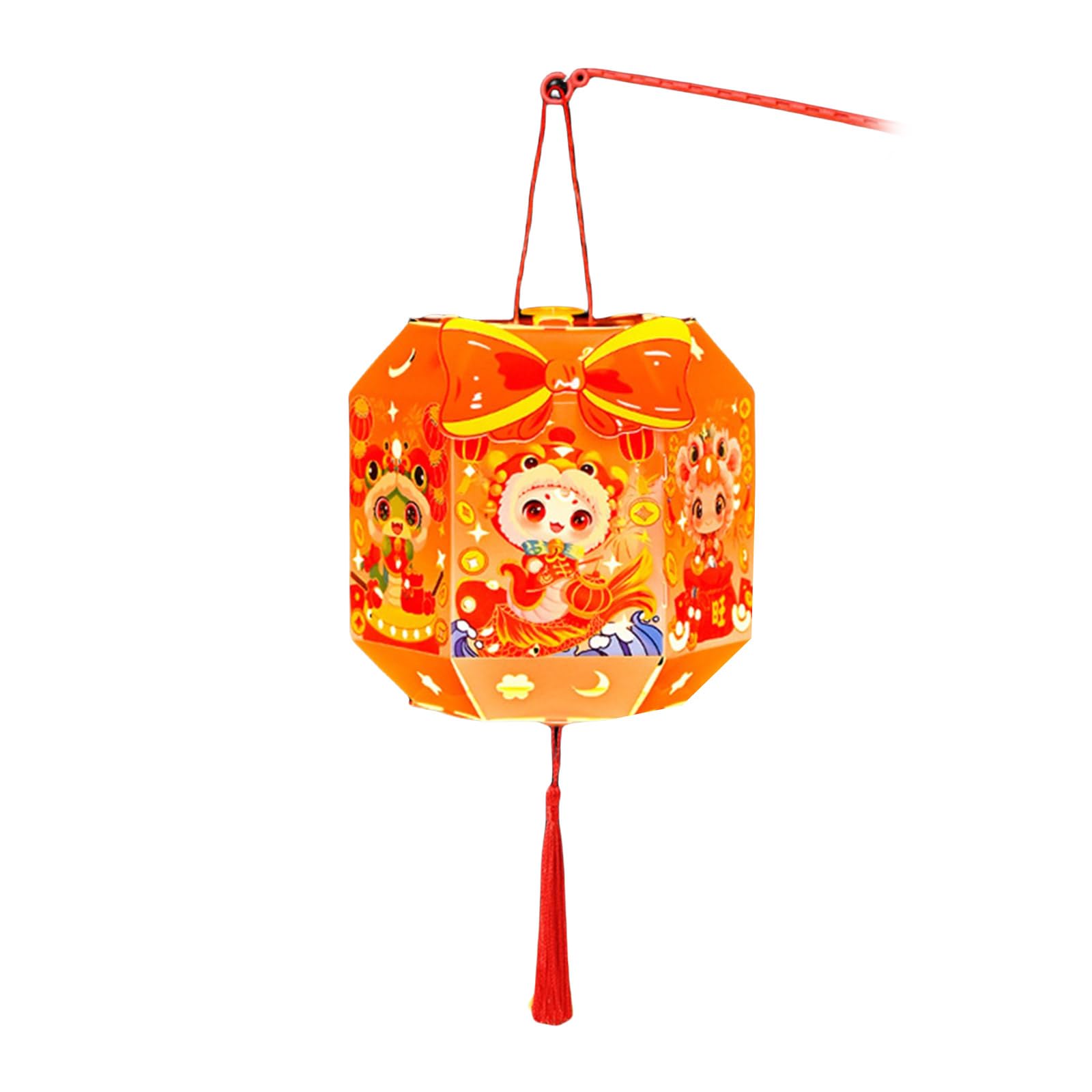 Jazuaiao A With Six Projectable Designs Traditional Hanging Light With Six Snake Year Designs For Celebration Snake Year Projection