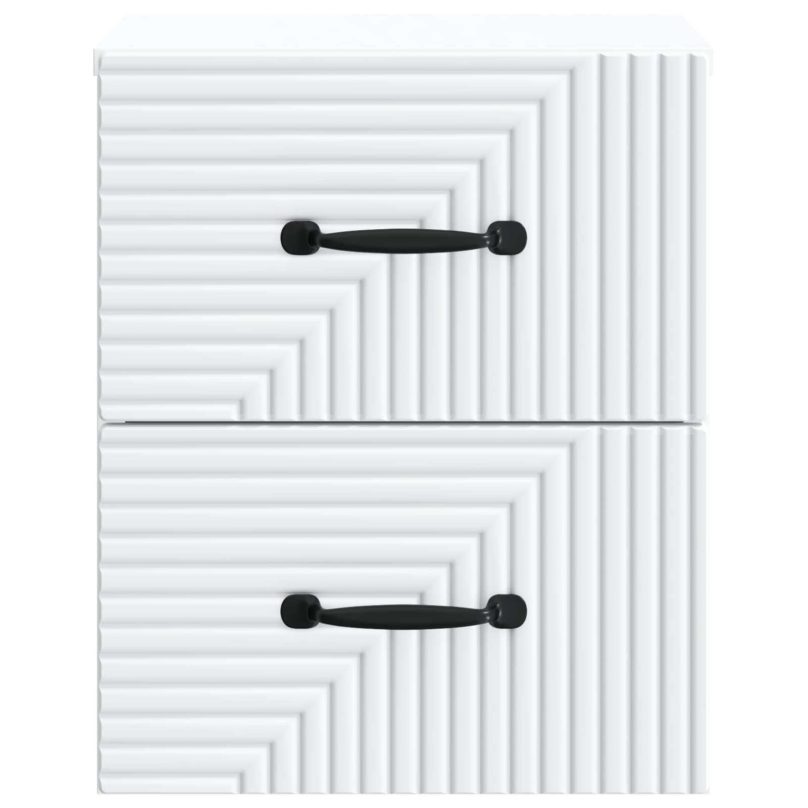 Lot de 2 tables de chevet murales flottantes - Blanc - 34,5 x 33 x