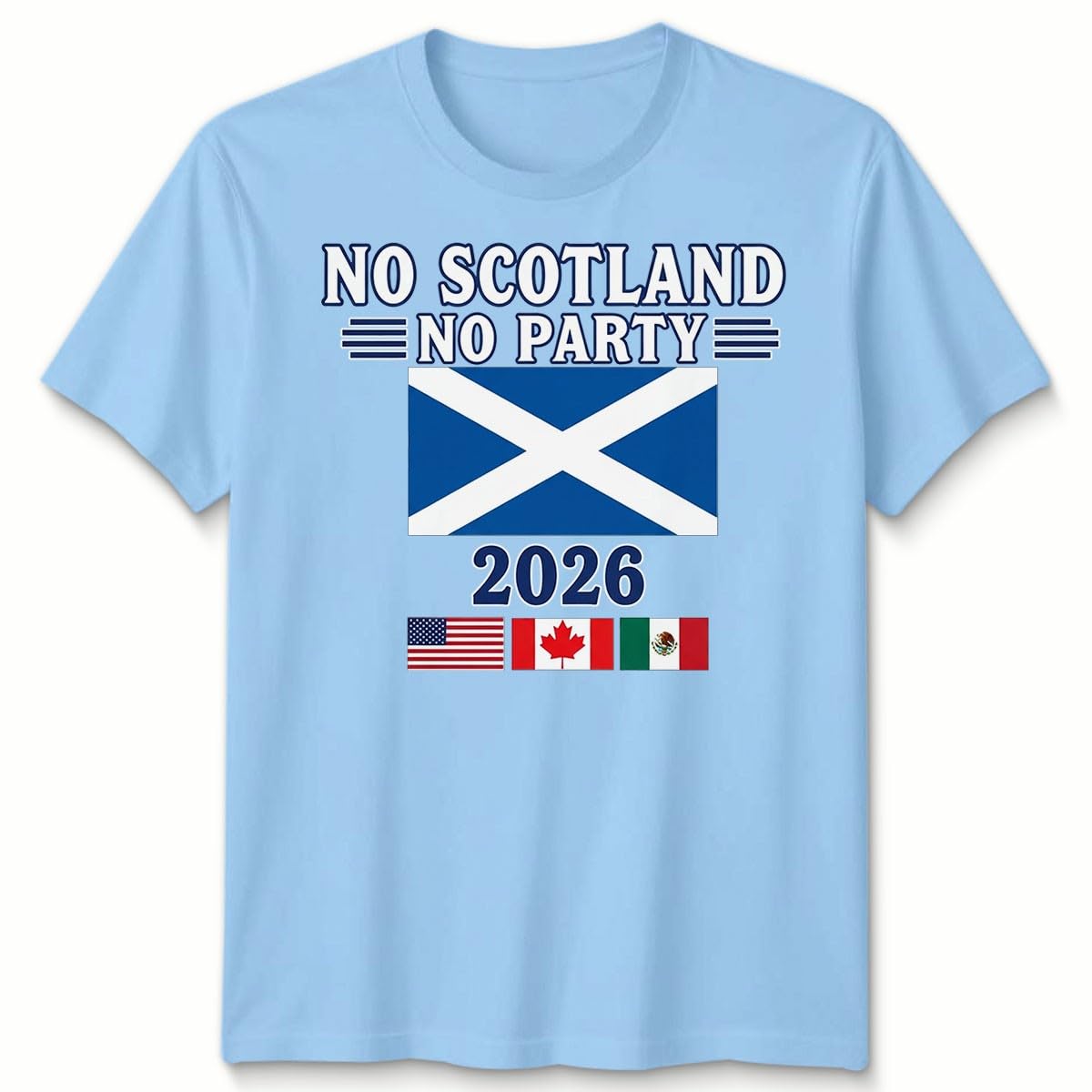 D&T Unisex Tshirt Scotland Football USA Cup Football Tournament of The World 2026 1-2 Years Sky Blue