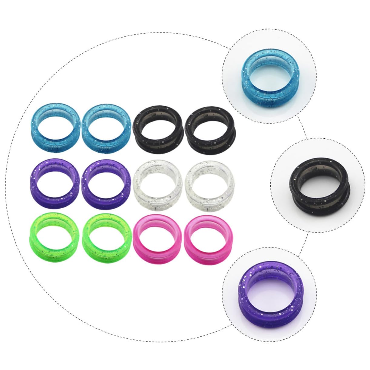POPETPOP 16Pcs Finger Protector Rings for Pet Grooming Scissors Comfortable Fit Prevents Calluses Durable and Flexible Suitable for Home Salon and Pet Store Use