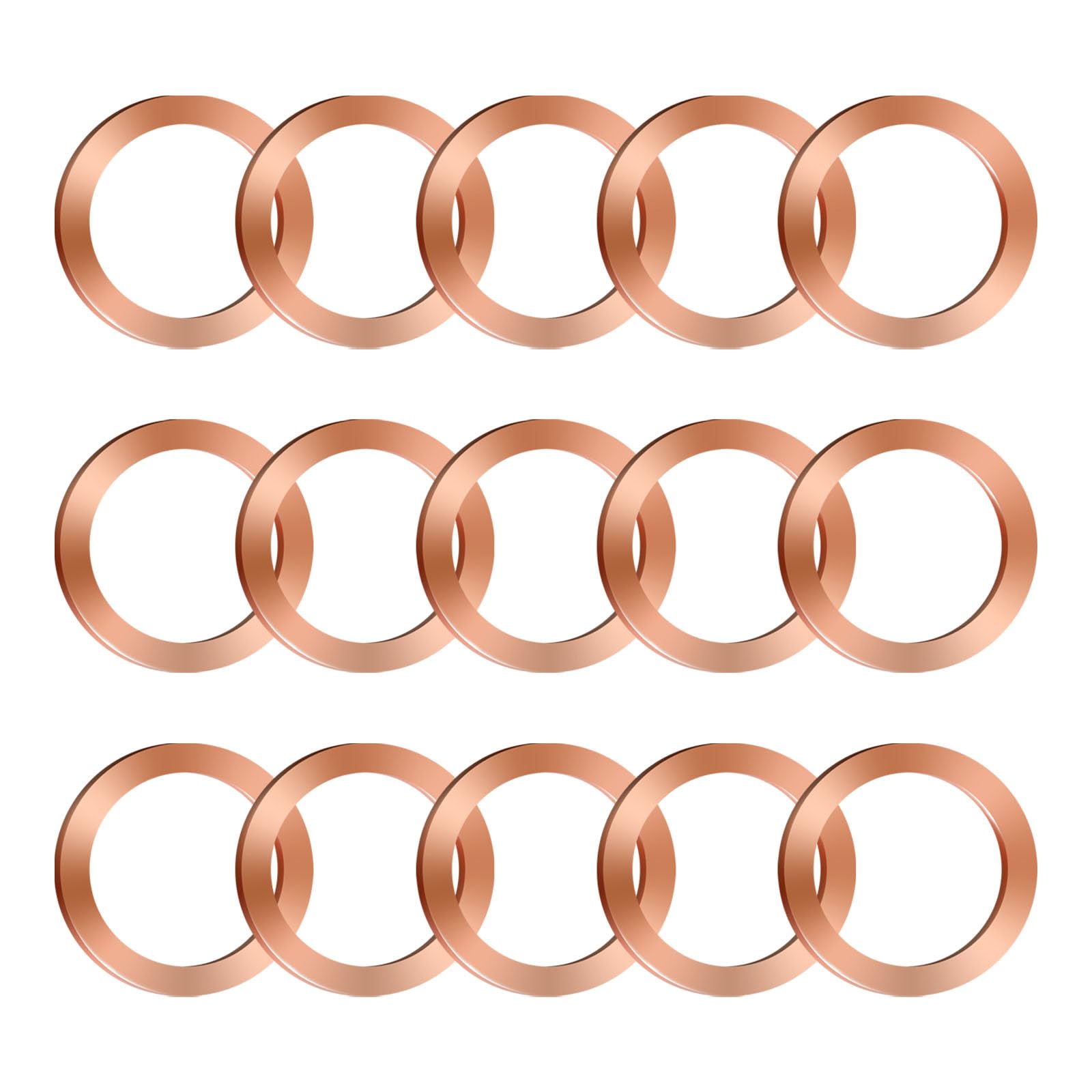 15PCS Drain Plug Gasket, Crush Washer Gaskets Metric Seals Replacement 14mm Copper Oil Crush Washer Assortment Ring for Mercedes OEM PN 007603-014106
