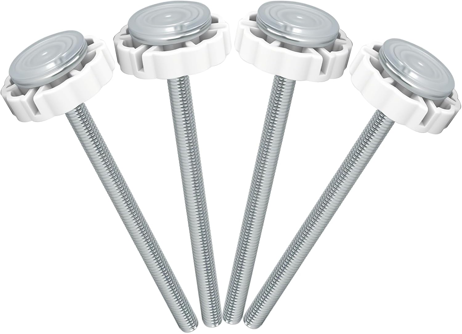 4 Pack Baby Gates Threaded Spindle Rod for Doorways，Replacement Hardware Parts Kit for Pet & Dog Pressure Mounted Safety Gates，Extra Long Wall Mounting Accessories Screws Rods Adapter Bolts White