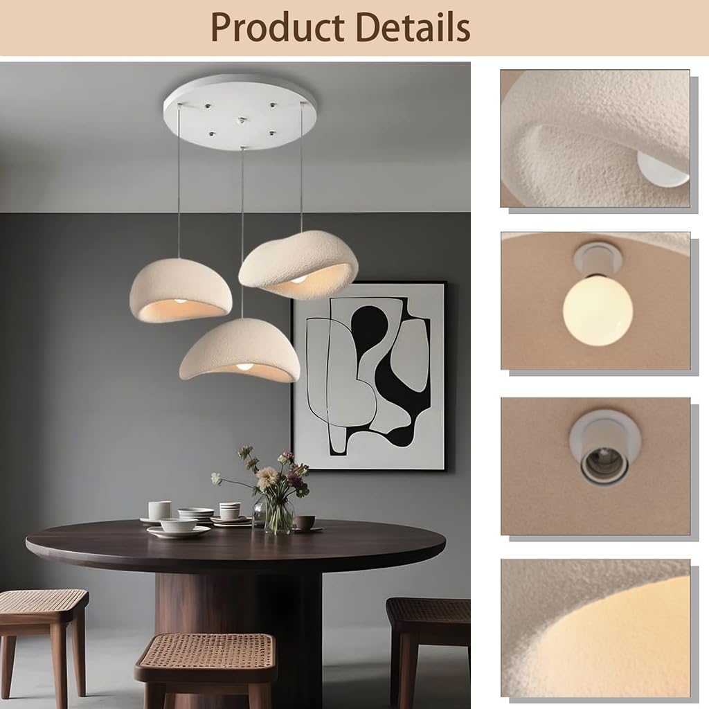 Moderne Hängeleuchte Kreative Pendelleuchte Wabi-Sabi Pendelleuchte E27 Esstisch Lampe Nordic Style Schlafzimmer Wohnzimmer Esszimmer Küche Hängelampe Kinderzimmer Kronleuchter(Blaiken Brown-A)