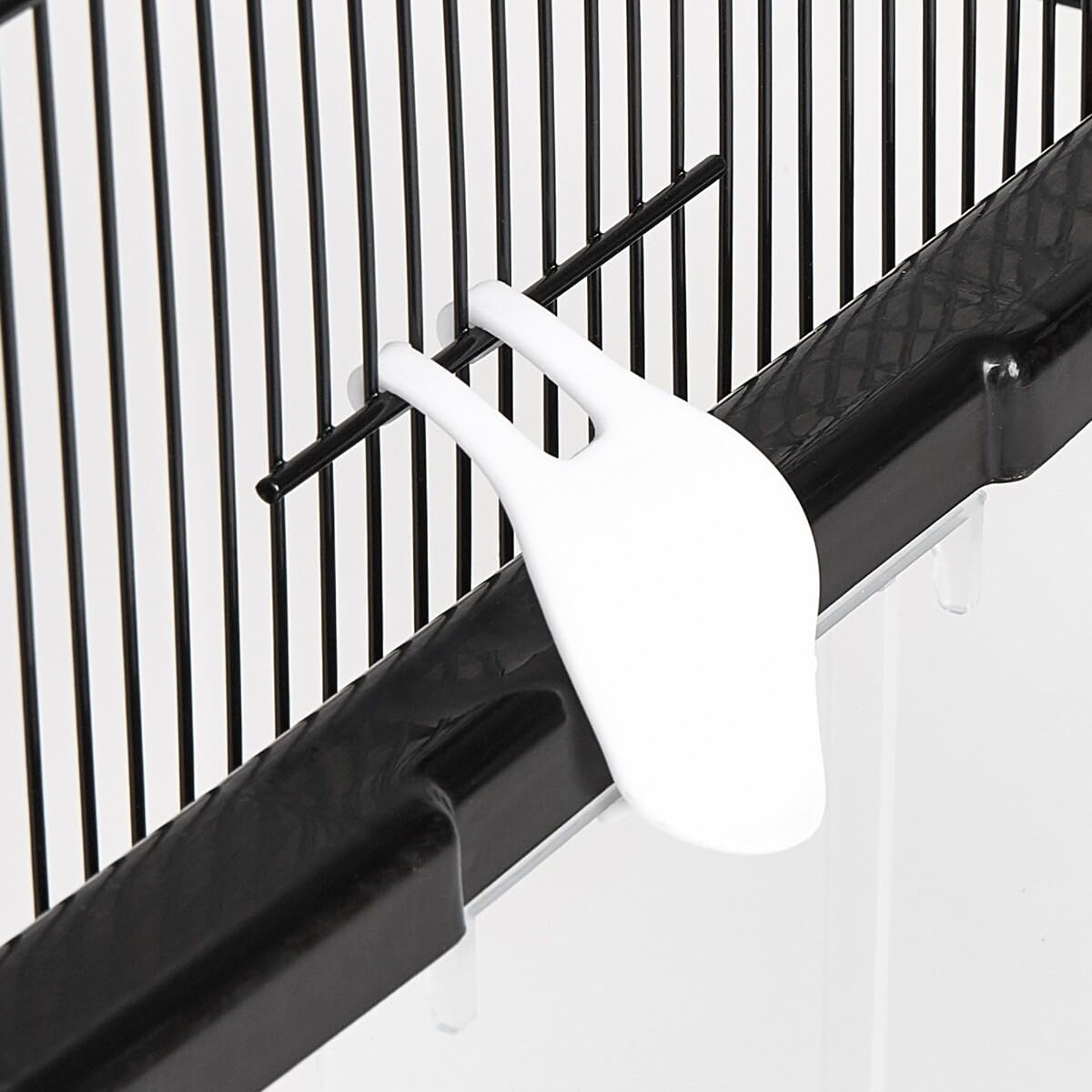 HAPPET VKlatka dla Gryzoni Hammy – 58 × 43 × 57 cm, Przestronna Klatka z Głęboką Kuwetą, Platformą i Drabinką, Kołami, Miseczką i Poidłem, Czarna z Przezroczystą Podstawą