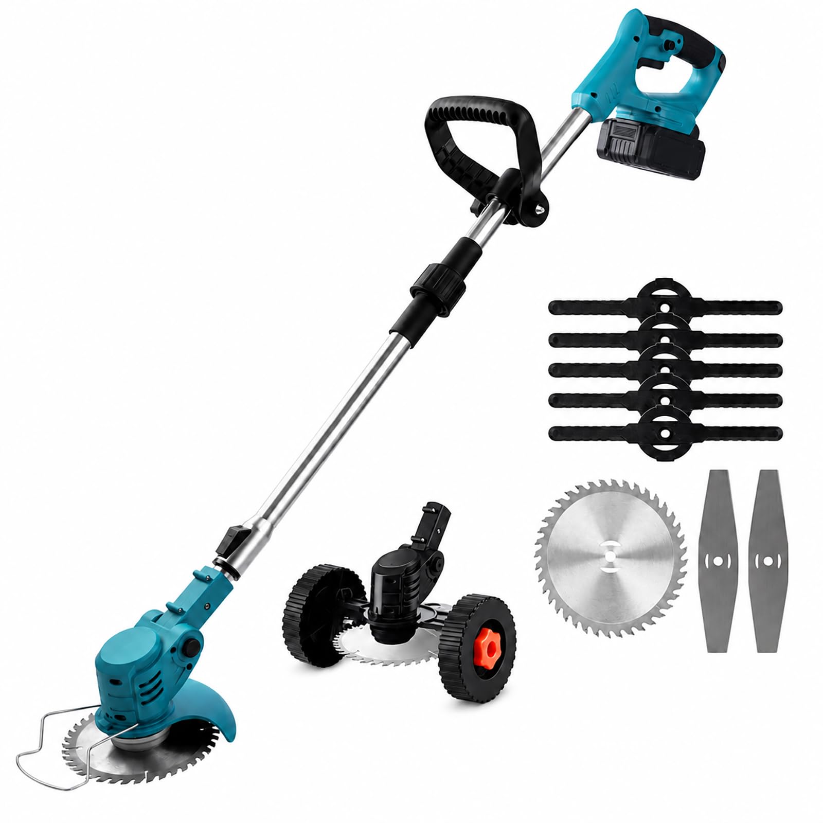 Taille-bordures fil réglable 1800W et tondeuse à gazon pliable