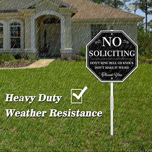 Uflashmi No Soliciting Yard Sign, No Soliciting Sign For House Yard With Stake, 10” X 28”, Metal #TOP5
