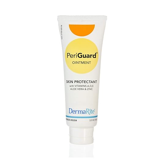 DermaRite's PeriGuard Ointment Skin Protectant - Vitamins A, D, E, Aloe Vera & Zinc, Goes on Clear, Easy to Remove - 3.5 oz. Tube, 2 Count