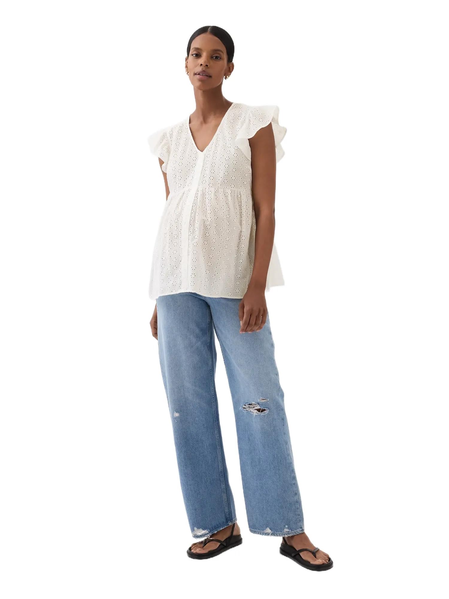 GAP Women's Maternity Eyelet Top