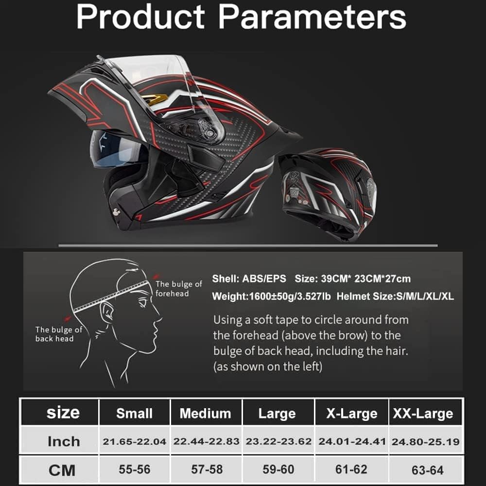 Casque Moto Modulaire Bluetooth Queue, Casque Avant Rabattable Homologué ECE, Double Visière, Casque Intégral Intégré avec Microphone Double Haut-Parleur pour Adultes Hommes Femmes F,Small