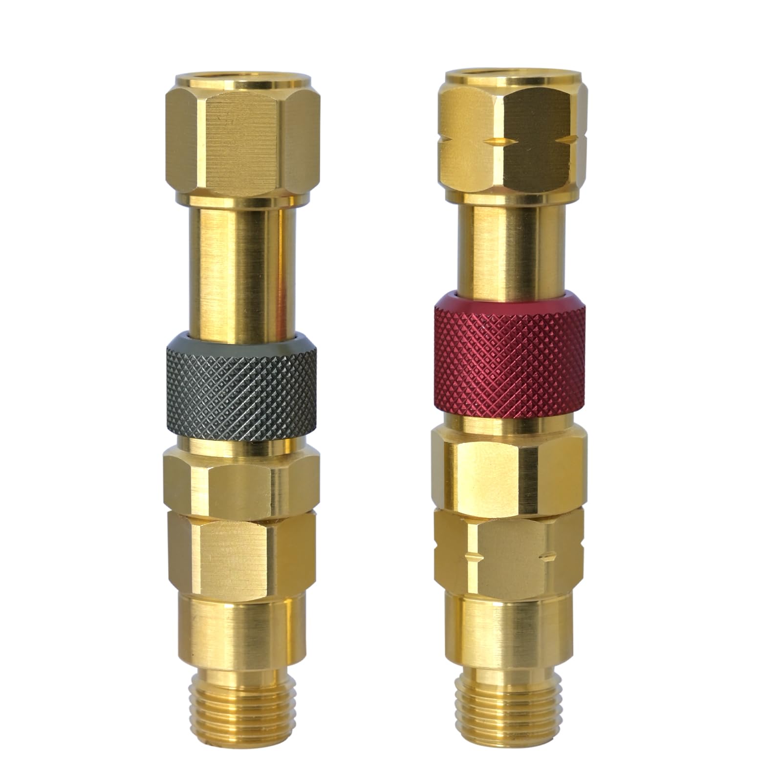 QDB10 Torch to Hose Quick Connect Set with Check Valves, oxygen/green/right hand threads, fuel/red/left hand threads