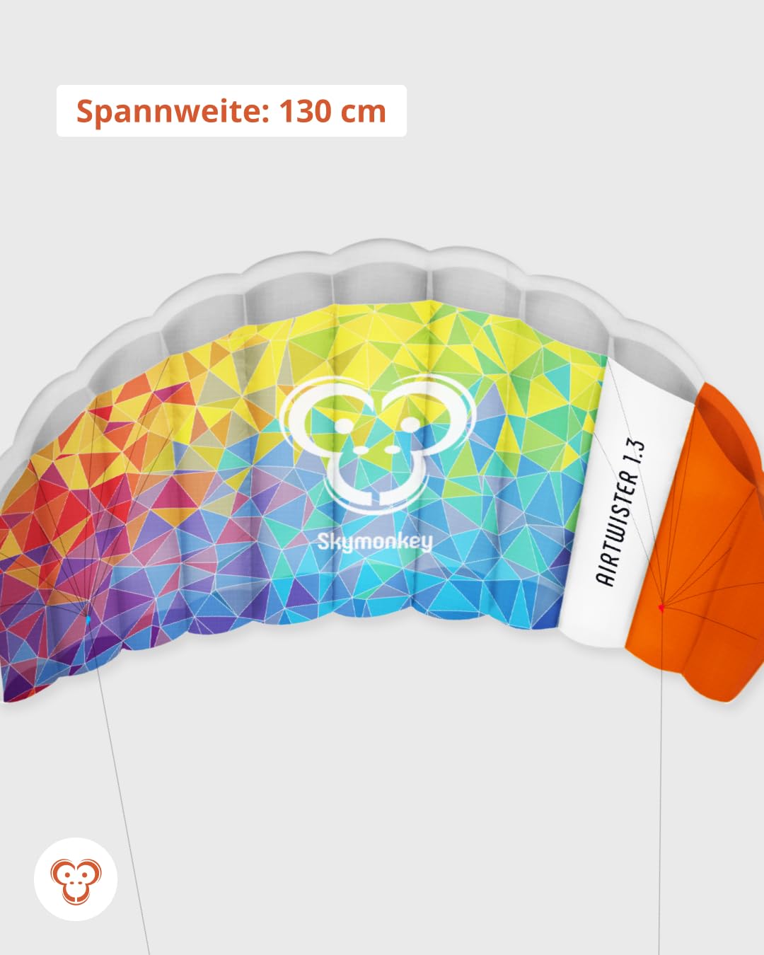 Skymonkey Airtwister Lenkmatte inkl. Packsack & Flugschlaufen - Lenkdrachen bereits fertig angeleint, Ready to Fly - Kite mit stabilen Polyester Ripstop Material, Flugdrachen für Einsteiger geeignet