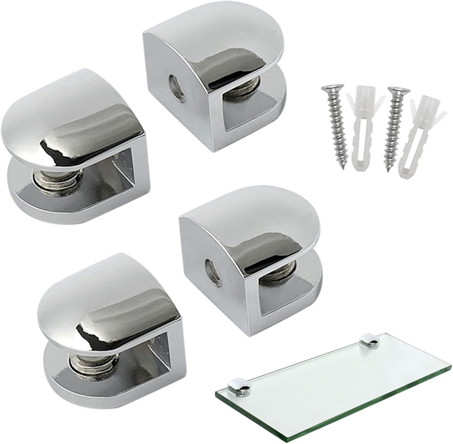 4 Charnières Ajustables Pour Verre 5-8mm - Support De Fixation En Alliage De Zinc Uxcell