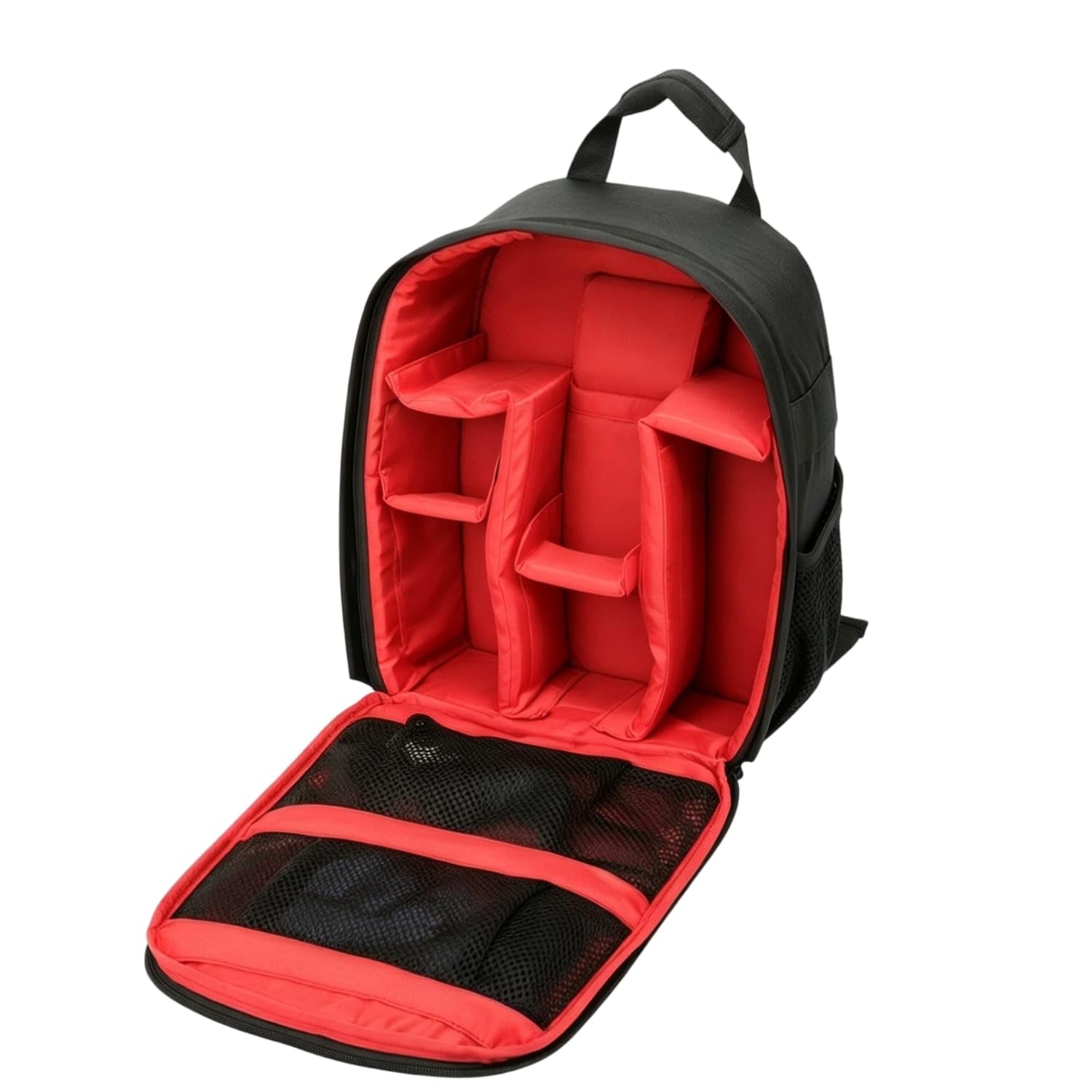 Waterproof Photography Gear Backpack Adjustable Dividers DSLR Camera Bag Shockproof Camera Backpack Wear-Resistant for Photographers, Beginners, Outdoor, Travel, Red, S|Cases Bags & Covers|-image-26