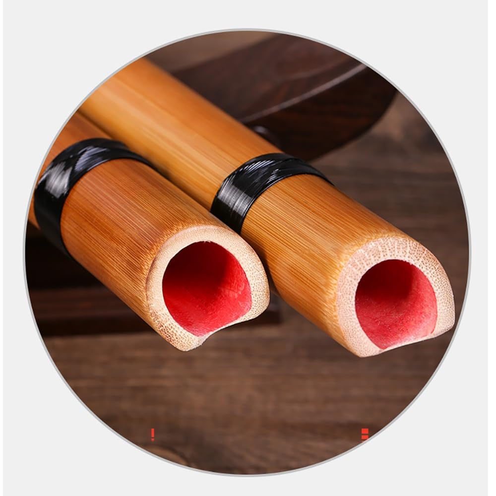 2 Stück Anfängerlochflöte, japanische Shakuhachi-Piccoloflöte aus natürlichem Bambus, alte Kunst, Musikinstrumente for Männer und Frauen