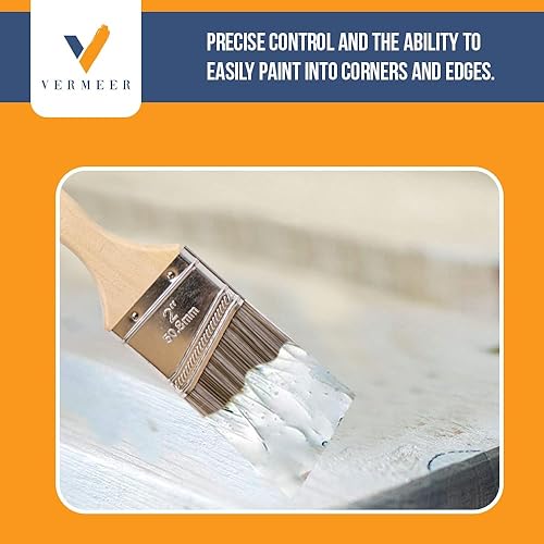 Miniatura 5 de Vermeer Paquete de 5 pinceles angulares en varios tamaños para todo látex y pinturas al óleo y manchas, mejoras para el hogar, uso interior y