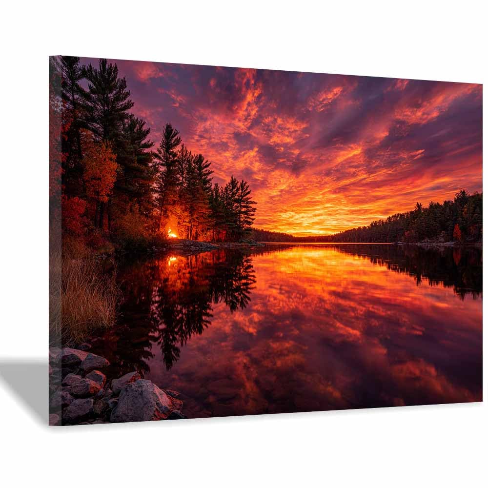 HOQIU Wall art for home decor Cave Waterfall Views canvas artwork for wall, art prints, For living room, bedroom, bathroom, dining room, painting and decor.(Multicolor)-70x100cm Framed
