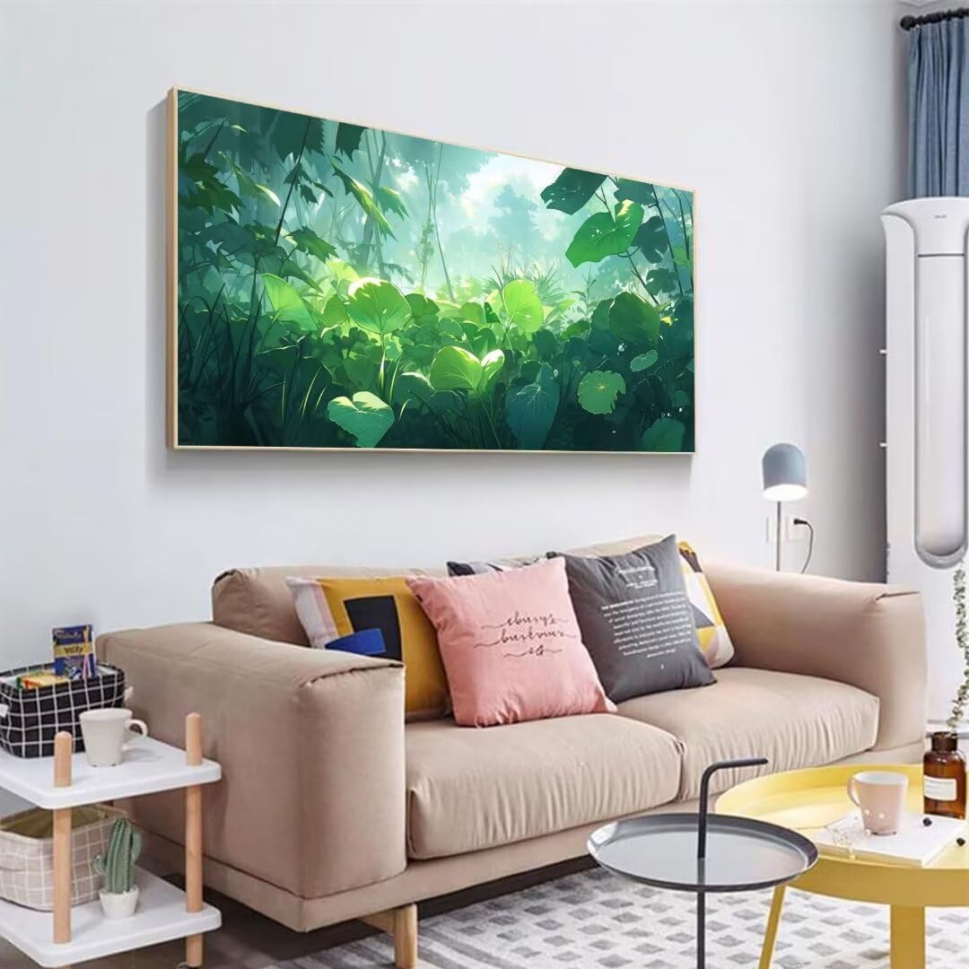 2 Pezzi pianta Pittura Diamante, 5D Diamond Painting verde, 40x90cm Diamond Painting Grandi Dimensioni, Strass Ricamo a Punto Croce Kit Diamond Painting per Decorazioni Natalizie Casa e Regalo J-7