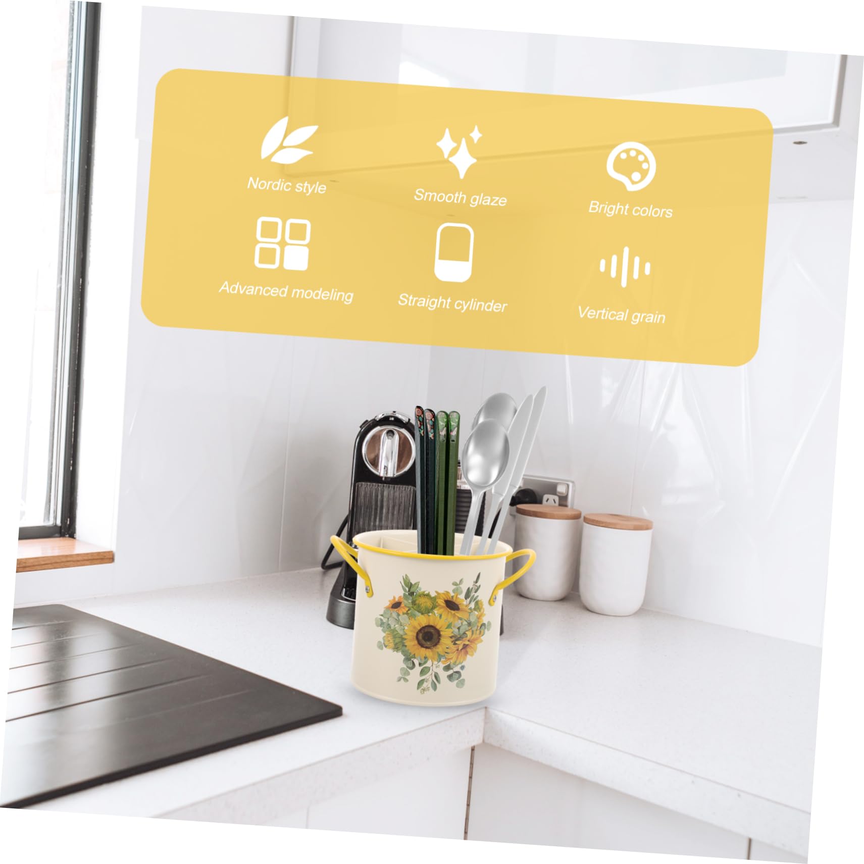 LIFKOME Support à Baguettes Décoratif en Fer Galvanisé Espace de Rangement Suffisant, Organisateur D'ustensiles Cuisine Maison Présents de Pendaison de Crémaillère