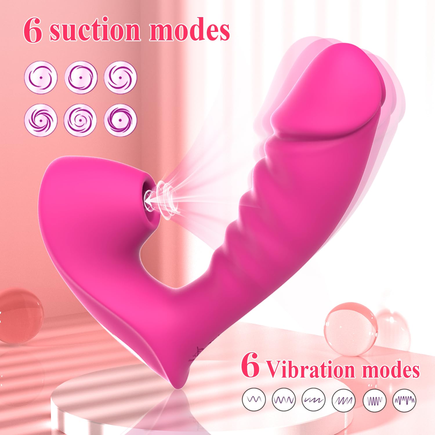 Sextoyse Femme Clitoridienne Vibromasseurs Feminin Gode Stimulateur Vibro-masseur Clitoridienne Sex Toýs Femme 6 * 6 Modes de Sucer Vibro-masseur Sextoyse Vibrateures Sextoy Femme Jouet Adulte (JJ6)