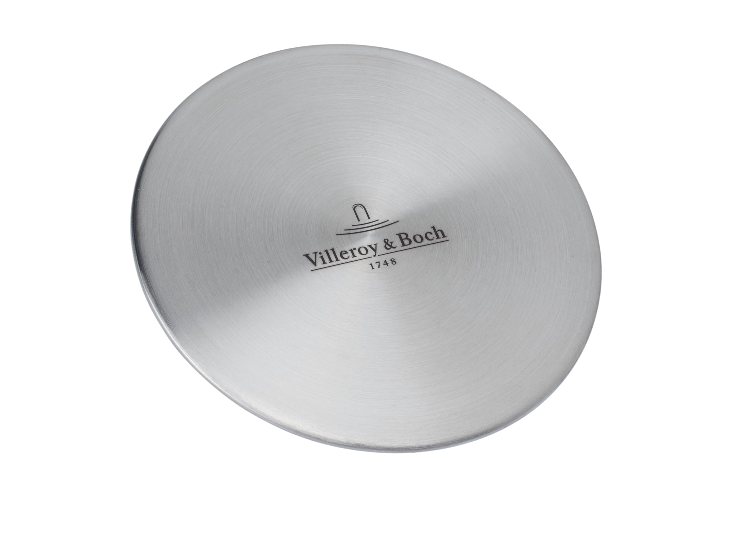 Villeroy & Boch tapa para válvula, accesorio de cocina, cubierta de agujero de acero inoxidable para fregadero, cubierta de salida Ø 90 mm, redonda, acero macizo