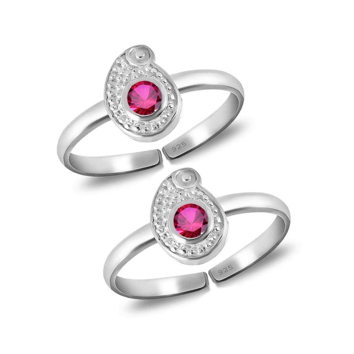 styleejewel Sterling Silver Toe Rings for Women | 925 Pure Chandi Bichiya Traditional Design Indian Toe Rings for Women Stylish (SJTR73R)-picture-41