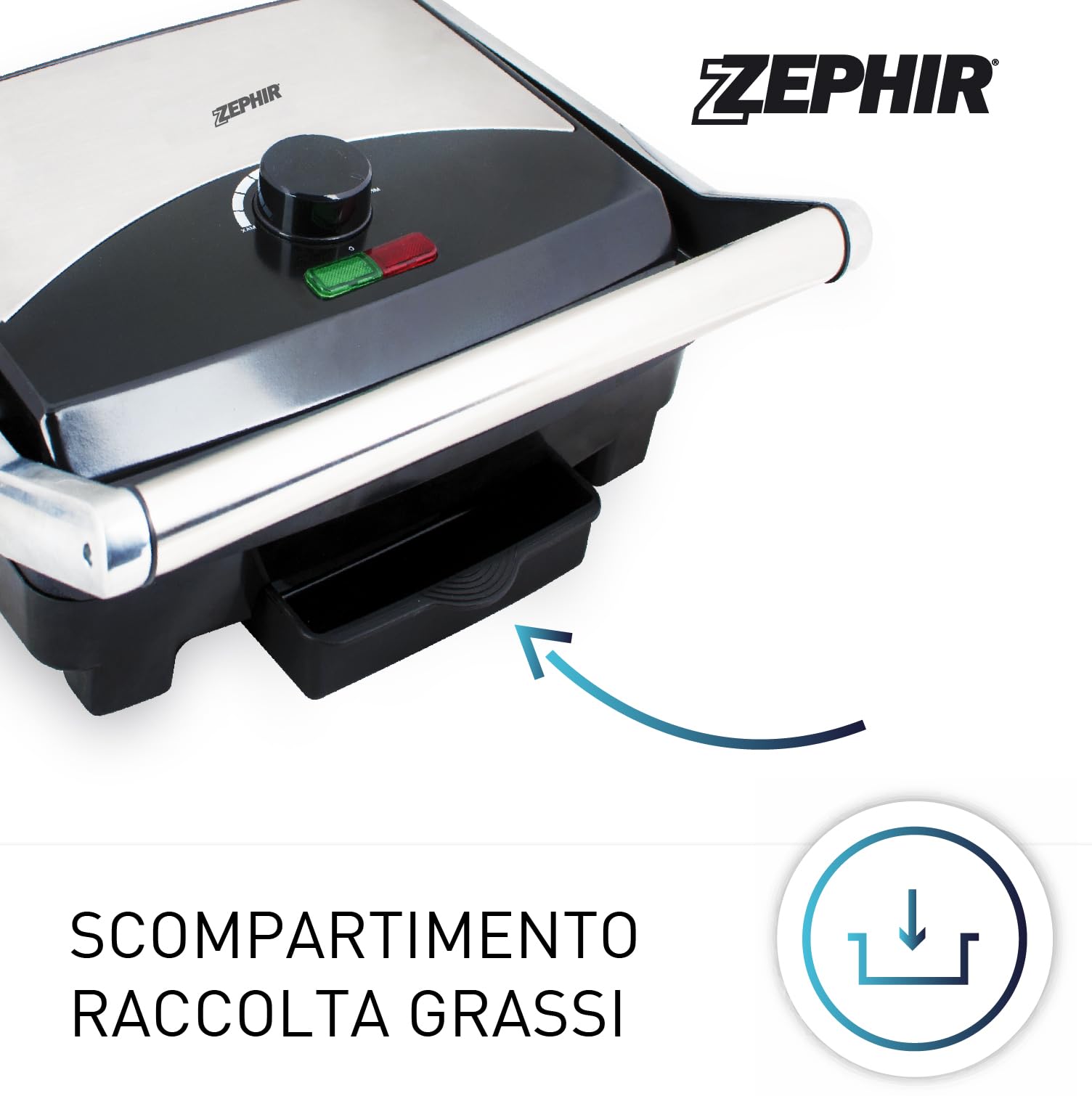 Zephir ZHC655 750W Bianco barbecue e bistecchiera