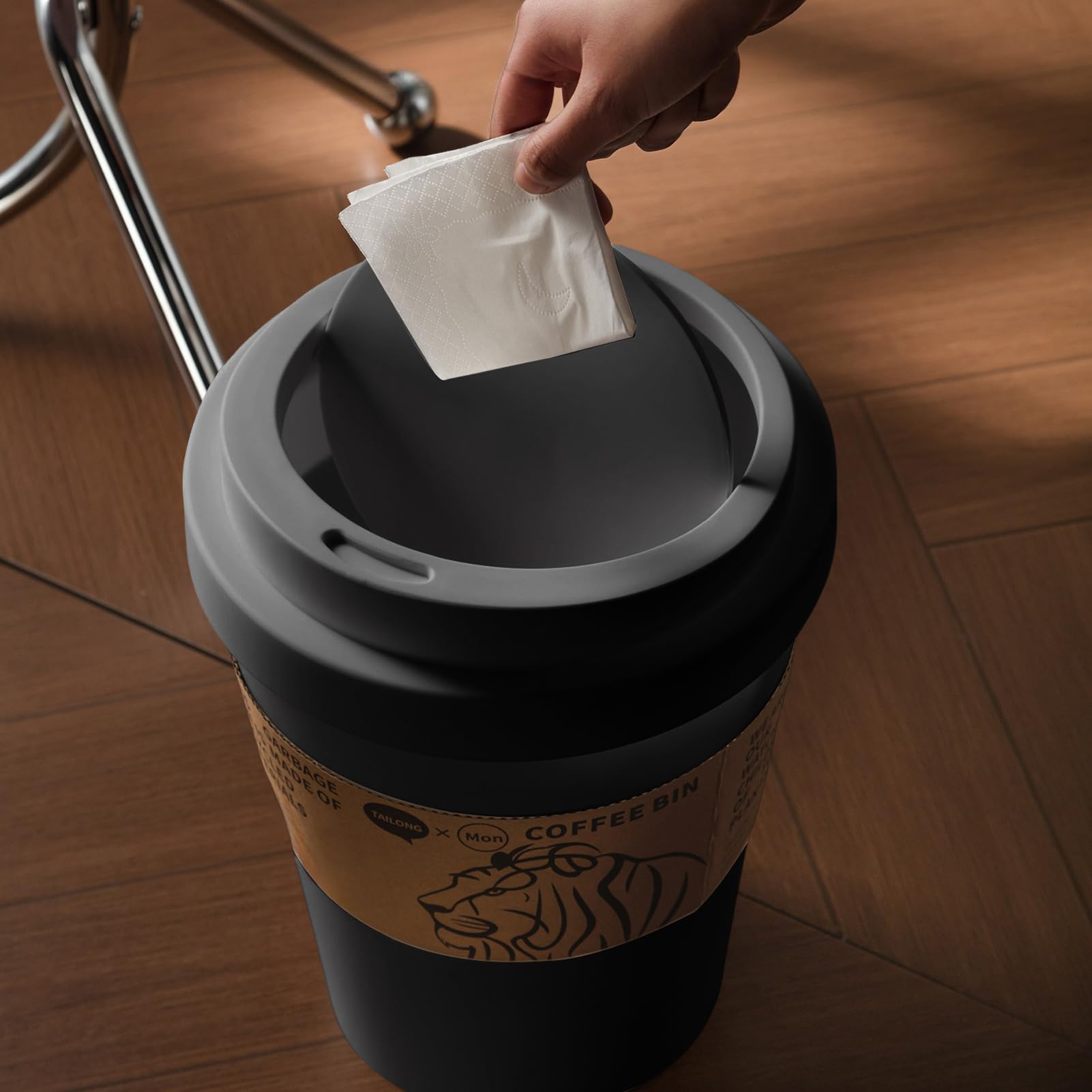 Cestino per Rifiuti Cestino Con Coperchio Oscillante A Forma Di Da Caffè | Contenitore A Coperchio Oscillante Durevole Per Interni Ed Esterni Uffici Scrivania Bagno Cortile