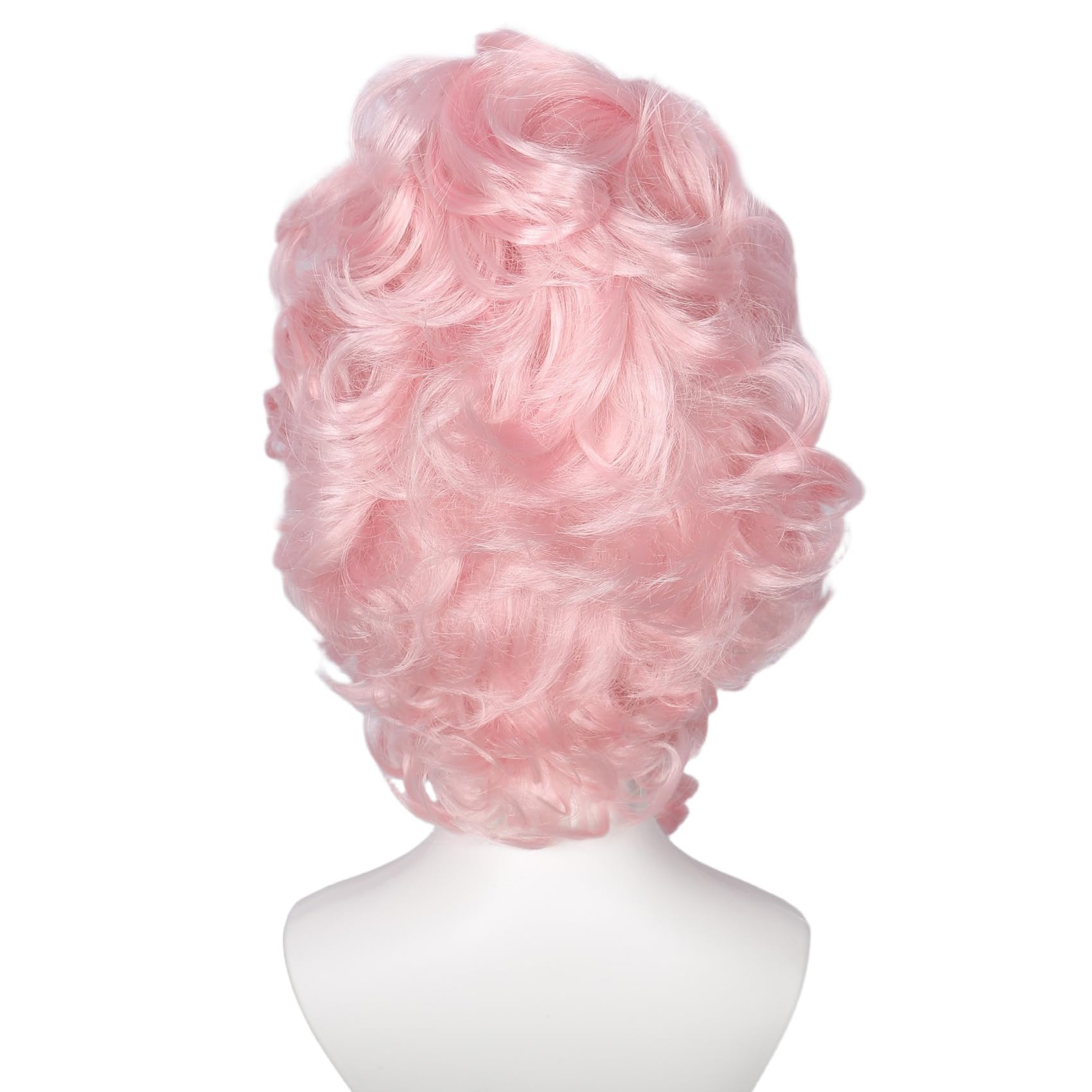 Linfairy Womens Blonde Wig Costume Cosplay Wig + 50cm Ponytail: Retro Pink