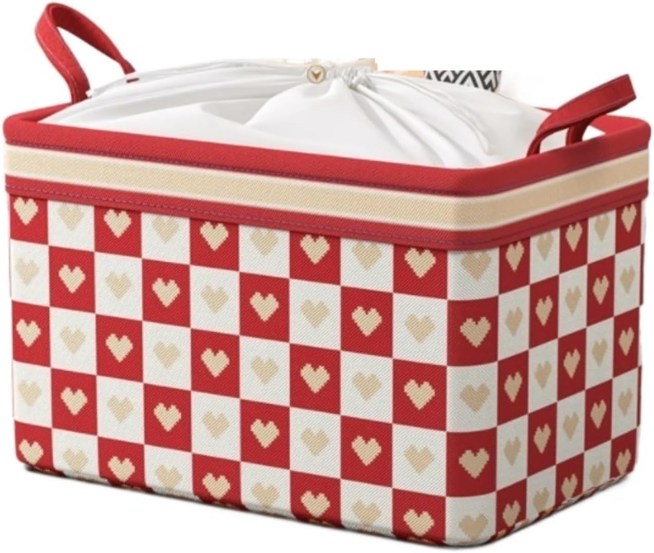 Storage Bins Clothes Storage Bag Portable Storage Box with Handle for Closets Blanket and Under Beds Storage Container(Red,35 * 25 * 20cm)