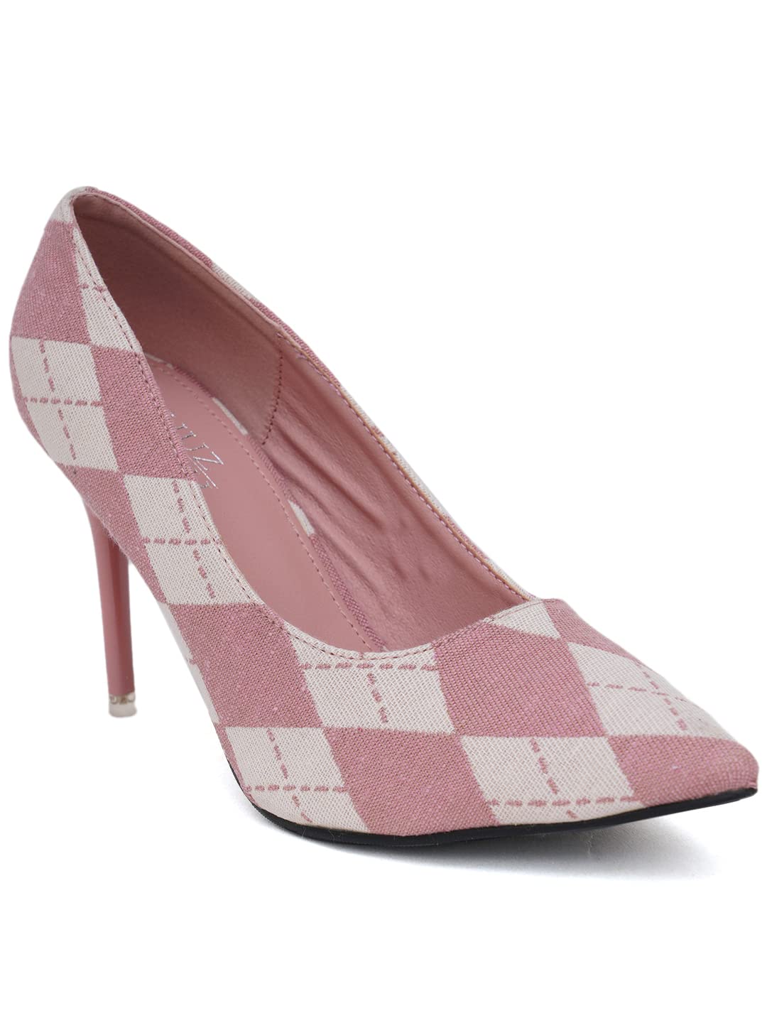 Shuz Touch Women and Girl Latest Fashion Checkered Print Y2K Pumps Belly - Pink (B0BFJMFL42) Amazon Price History, Amazon Price Tracker