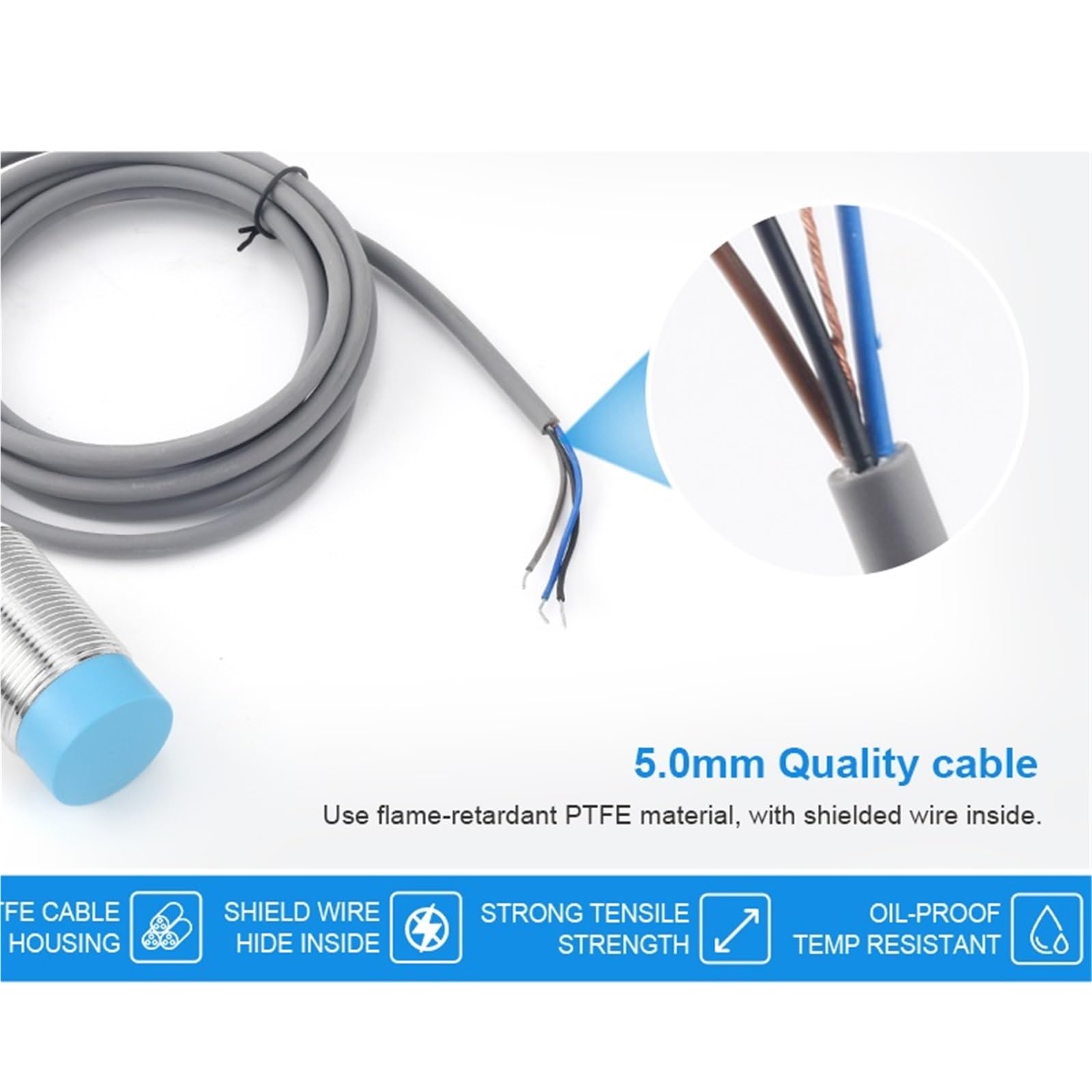Indukcyjny przełącznik czujnika zbliżeniowego PLC Smart, automatyczne wykrywanie zbliżenia NPN PNP DC 12 V 24 V LM30 M30 10 mm 15 mm 1 szt. (15 mm (non-flush), LM30 (STANDARD)_NPN NO)