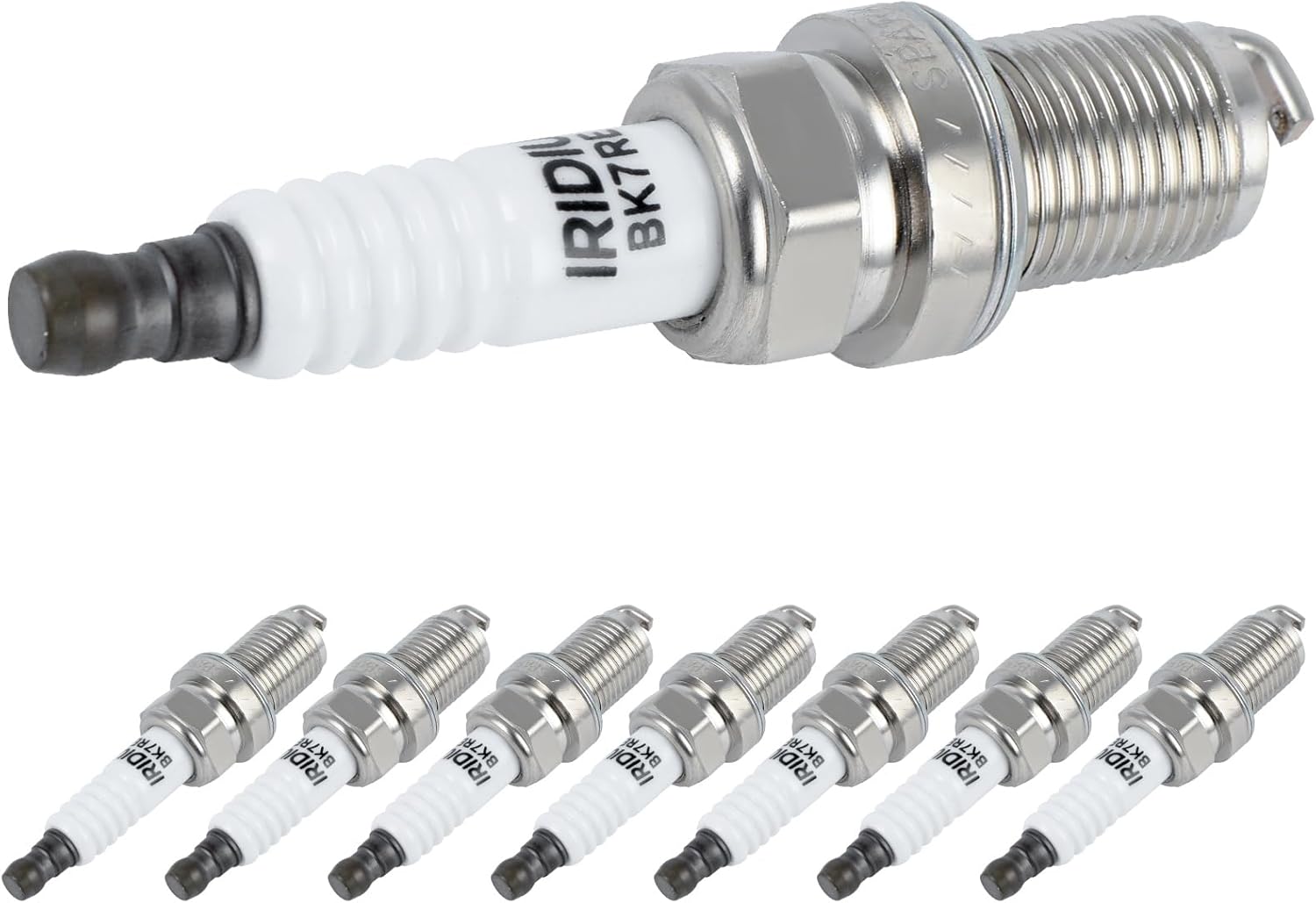SCITOO Iridium Platinum Spark Plugs for Porsche for Cayenne 2003-2006 & for Audi R8 2011-2012/2014-2015,RS5 2013-2015,RS6 2003-2004 & for BMW Alpina B7 2007-2008,4.2L 4.4L 4.5L BKR7EIX 8 pcs