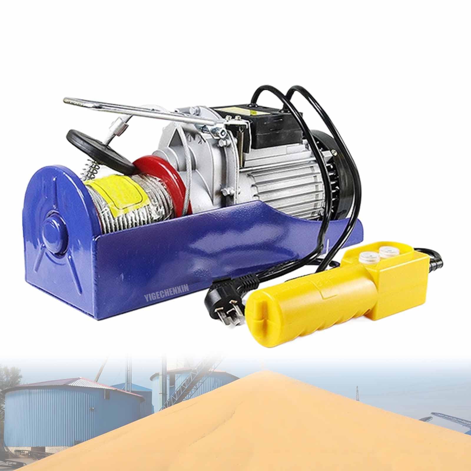 Verricello elettrico in filo di acciaio da 399,2 kg, micro strumenti di sollevamento portatili da 220 V con doppia puleggia di sollevamento Potente e durevole Adatto per il sollevamento in fabbriche