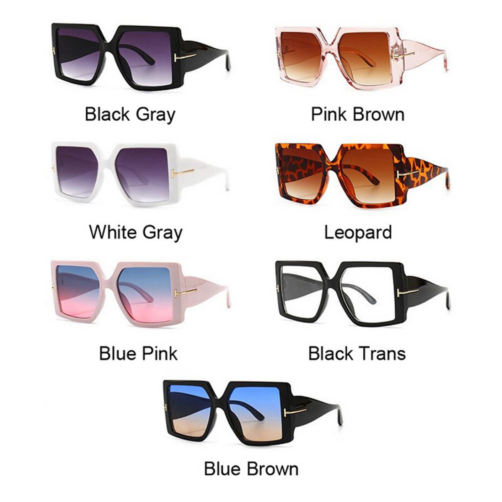 Sonnenbrillen Quadratische Sonnenbrille Frau Schwarz Übergroß