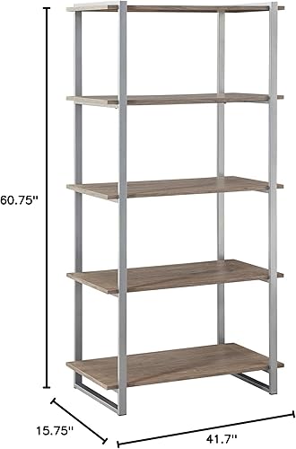 Miniatura 2 de Realspace Trezza - Estantería con 4 estantes de 60 pulgadas de alto, roble claro