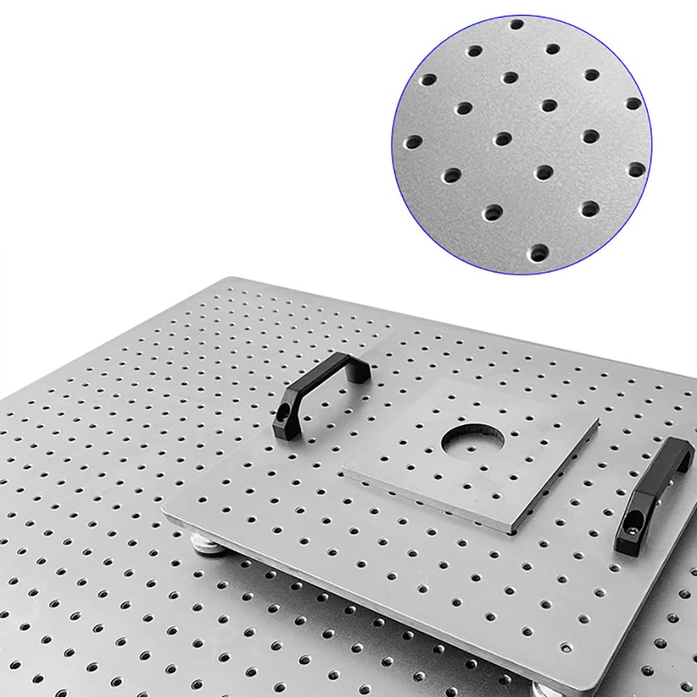 Toplionace Placa de Experimento óptico de Acero Inoxidable, Mesa de Trabajo de Banco de Trabajo de Alta Conductividad Magnética, Mesa óptica de Acero (200x200MM)