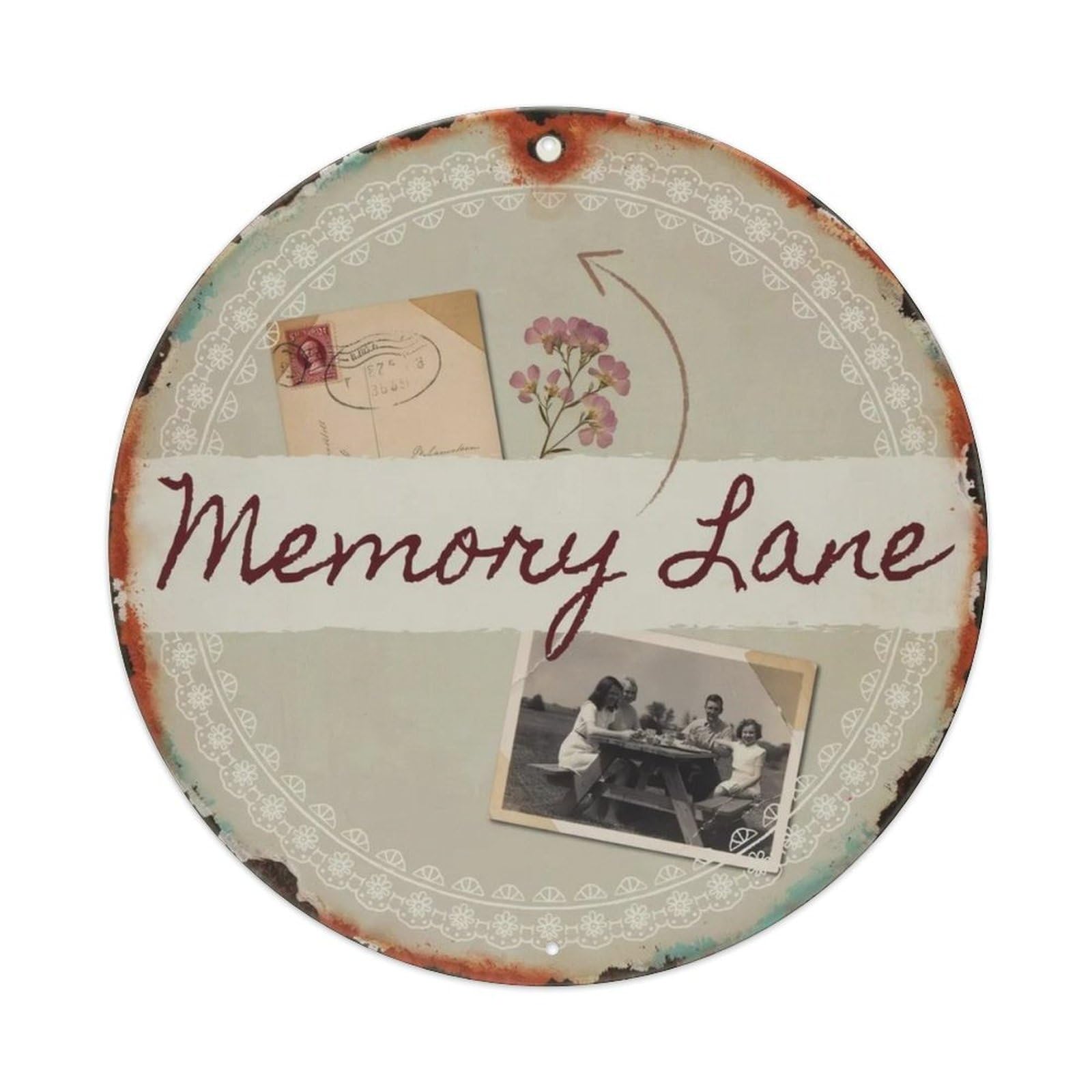 Memory Lane Retro Collage Metal Tin Sign Plaque