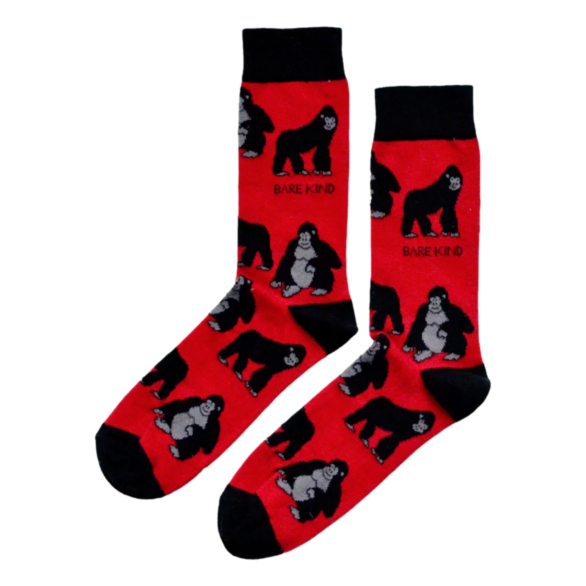 Bare Kind Unisex Multicolour Save The Gorillas Novelty Ankle Socks Adult One Size