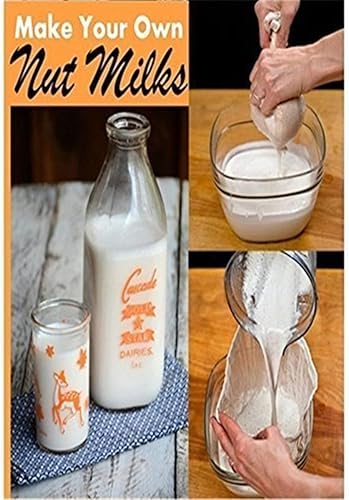 Miniatura 6 de 2 bolsas de leche de nuez de calidad profesional, grande de 10 x 12 pulgadas, de grado comercial, bolsa de leche de almendra reutilizable y colador