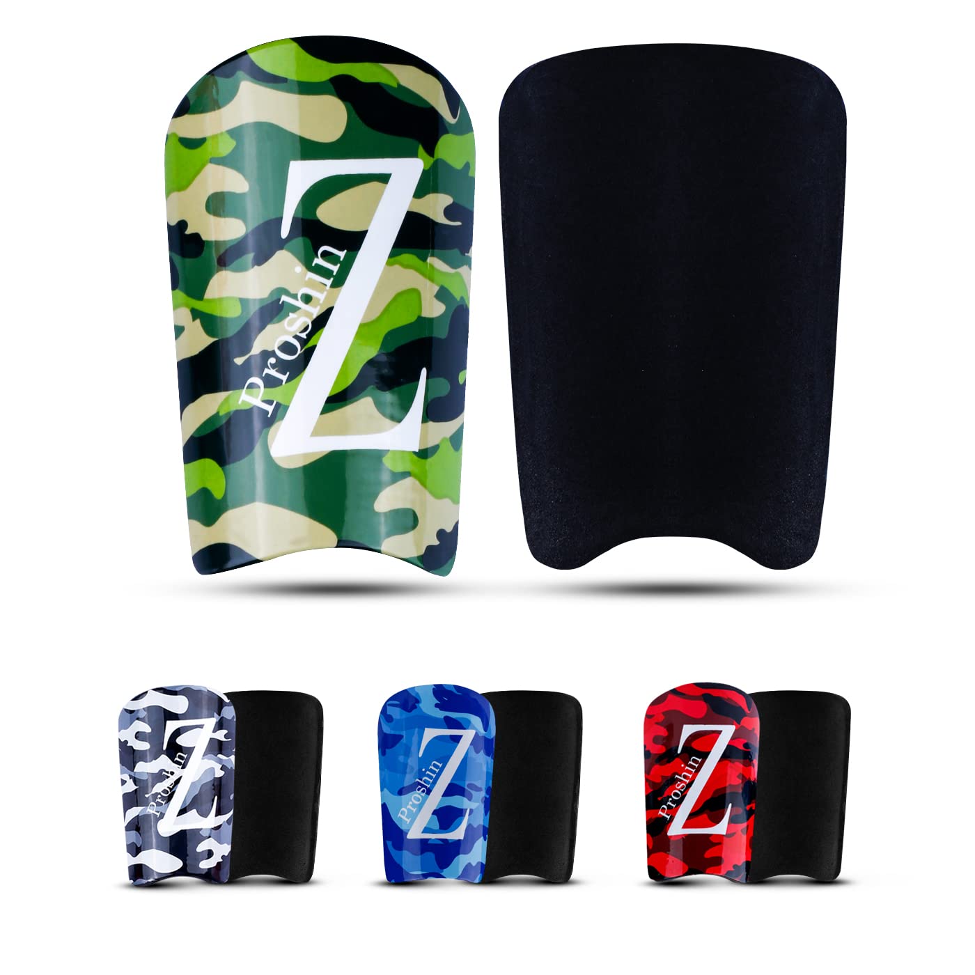 Shock-Resistant Shin Guards Soccer Youth Highly Elastic Unbreakable Fiber Glass Hard & Light Weight Soccer Shin Guards with Smooth Edges - Extra Comfort Soft Backing (Green)