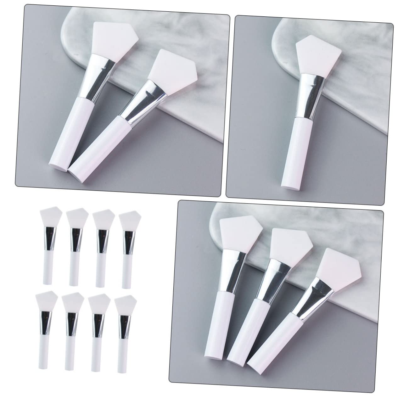 minkissy Pz Pennello Per Maschera in Silicone Applicatore Strumento Di Bellezza in Silicone Pennello Per Fondotinta Pennello Per Facciale Maggiore Bianca