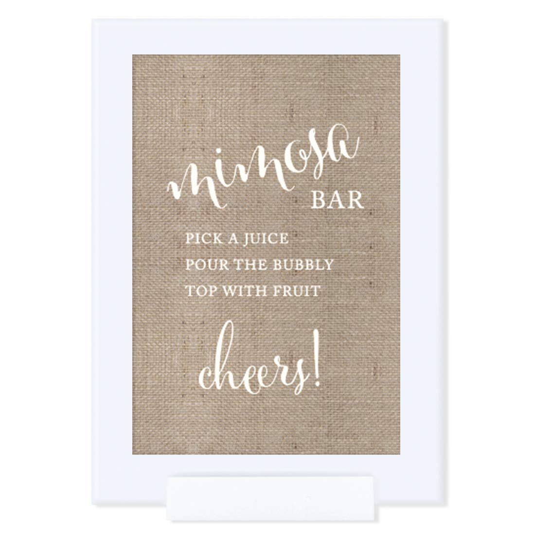 Andaz Press Framed Wedding Party Signs, Burlap Print, 4x6-inch, Build Your Own Mimosa Sign Pick a Ju