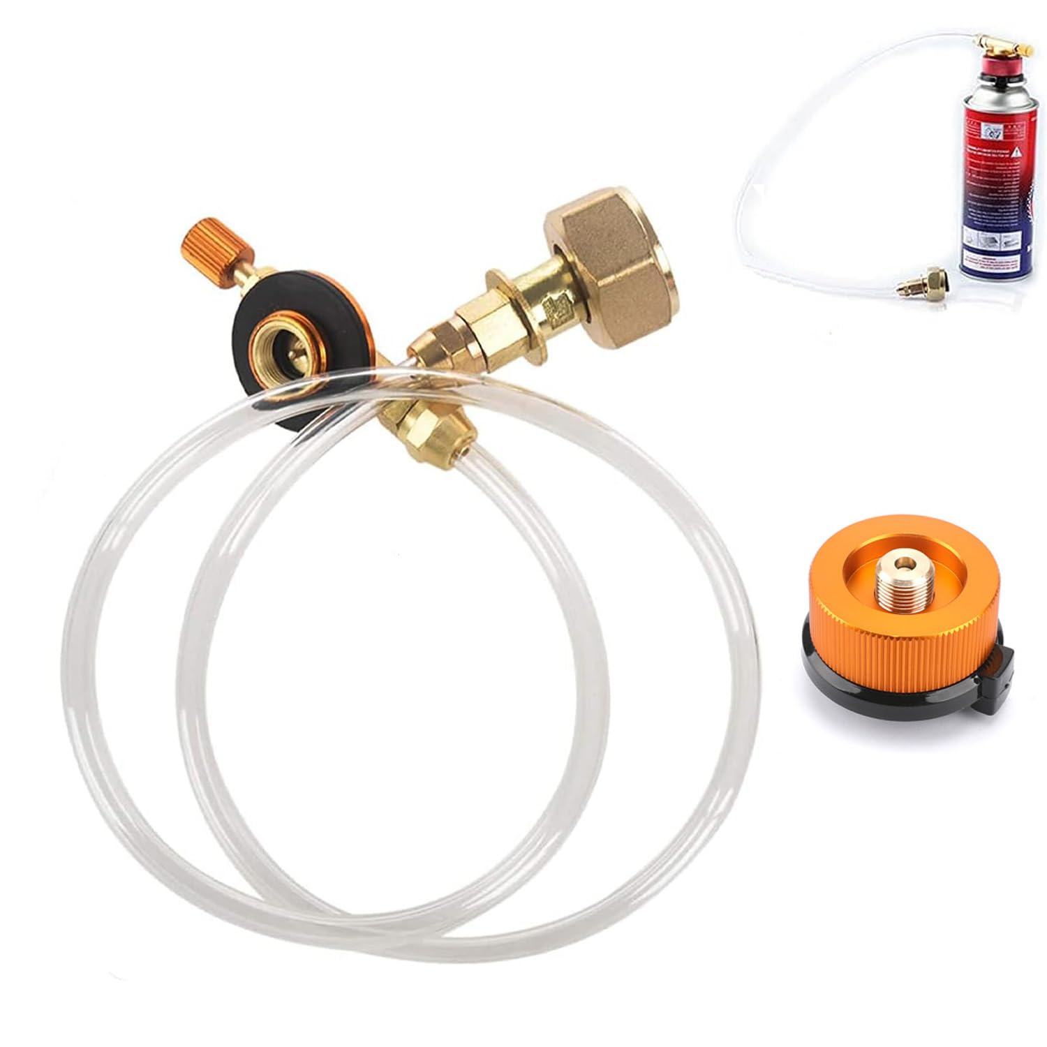 Adapter do kuchenki kempingowej, adapter do butli gazowych, zawór kuchenny, nadaje się do różnych aktywności na świeżym powietrzu, takich jak kemping, grill, kuchnia na świeżym powietrzu i piknik, 60